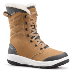 Botas De Nieve Y Apreski Impermeables De Piel Mujer Quechua SH500 U-Warm Gris -Ropa Montañismo Tienda botas de nieve y apreski impermeables de piel mujer quechua sh500 u warm marron