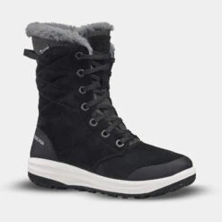 Botas De Nieve Y Apreski Impermeables De Piel Mujer Quechua SH500 U-Warm Gris -Ropa Montañismo Tienda botas de nieve y apreski impermeables de piel mujer quechua sh500 u warm negro