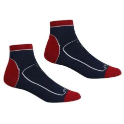 Regatta Calcetines Al Tobillo Samaris Trail Para Hombre Packs De 2 Negro, Acero Oscuro -Ropa Montañismo Tienda calcetines al tobillo samaris trail para hombre packs de 2 marino rojo oscuro