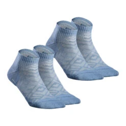 Calcetines Tobilleros De Montaña Y Trekking 2 Pares Adulto Quechua HIke 100 -Ropa Montañismo Tienda calcetines hike 100 low azul claro lote de 2 pares