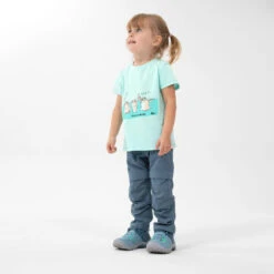 Camiseta De Montaña Y Trekking Manga Corta Niños 2-6 Años Quechua MH100 Verde -Ropa Montañismo Tienda camiseta de montaa y trekking manga corta nios 2 6 aos quechua mh100 verde 2