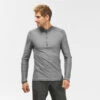 Camiseta Montaña Y Trekking De Manga Larga Hombre Quechua MH550 Gris