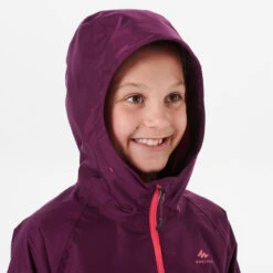 Chaqueta Impermeable De Montaña Trekking Niños 7-15 Años Quechua MH500 Violeta -Ropa Montañismo Tienda chaqueta impermeable de montaa trekking nios 7 15 aos quechua mh500 violeta 3