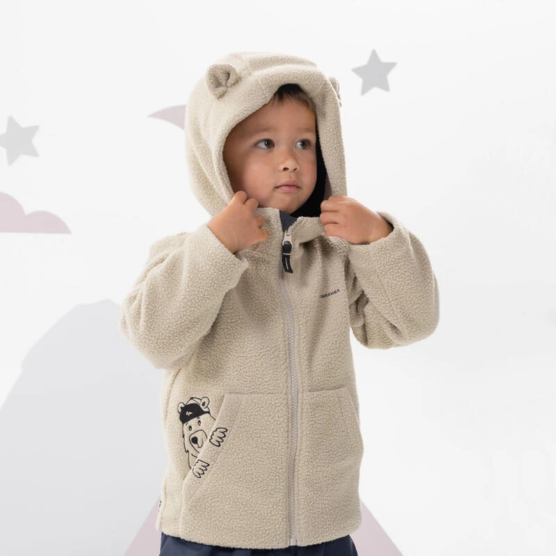 Chaqueta Polar Cálida De Montaña Y Trekking Niños 2-6 Años Quechua MH500 Beige 1 Chaqueta Polar Cálida De Montaña Y Trekking Niños 2-6 Años Quechua MH500 Beige