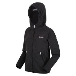 Regatta Chaqueta Softshell Maxwell Jaspeada Para Niños/Niñas Negro -Ropa Montañismo Tienda chaqueta softshell maxwell jaspeada para niosnias negro 3