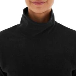 Forro Polar De Montaña Y Trekking Cuello Alto Mujer Quechua MH20 Negro -Ropa Montañismo Tienda forro polar de montaa y trekking cuello alto mujer quechua mh20 negro 3