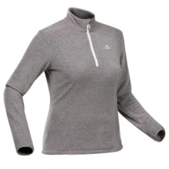 Forro Polar Montaña Y Trekking Mujer Quechua MH100 Gris 7 Forro Polar Montaña Y Trekking Mujer Quechua MH100 Gris -Ropa Montañismo Tienda forro polar montaa y trekking mujer quechua mh100 gris 3