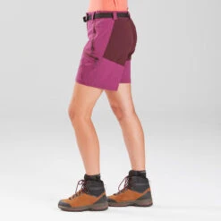Pantalón Corto De Montaña Y Trekking Mujer Forclaz Trek500 Violeta -Ropa Montañismo Tienda pantalon corto de montaa y trekking mujer forclaz trek500 violeta 4