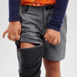 Pantalón Desmontable De Montaña Y Trekking Niños 2-6 Años Quechua MH550 Gris -Ropa Montañismo Tienda pantalon desmontable de montaa y trekking nios 2 6 aos quechua mh550 gris 3