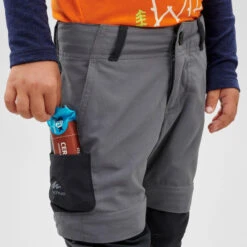 Pantalón Desmontable De Montaña Y Trekking Niños 2-6 Años Quechua MH550 Gris -Ropa Montañismo Tienda pantalon desmontable de montaa y trekking nios 2 6 aos quechua mh550 gris 4