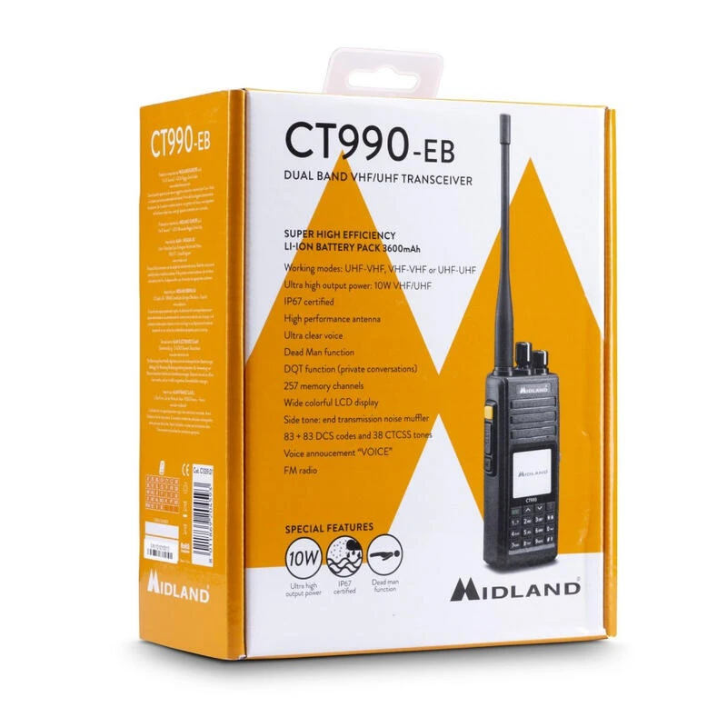 MIDLAND Radio Portátil Doble Banda CT-990 EB 3 MIDLAND Radio Portátil Doble Banda CT-990 EB - Imagen 3